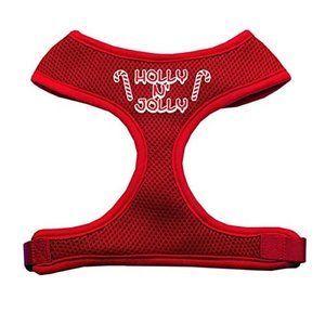 Christmas Holiday Holly N Jolly Candy Cane Soft Mesh Dog Harness X-Large